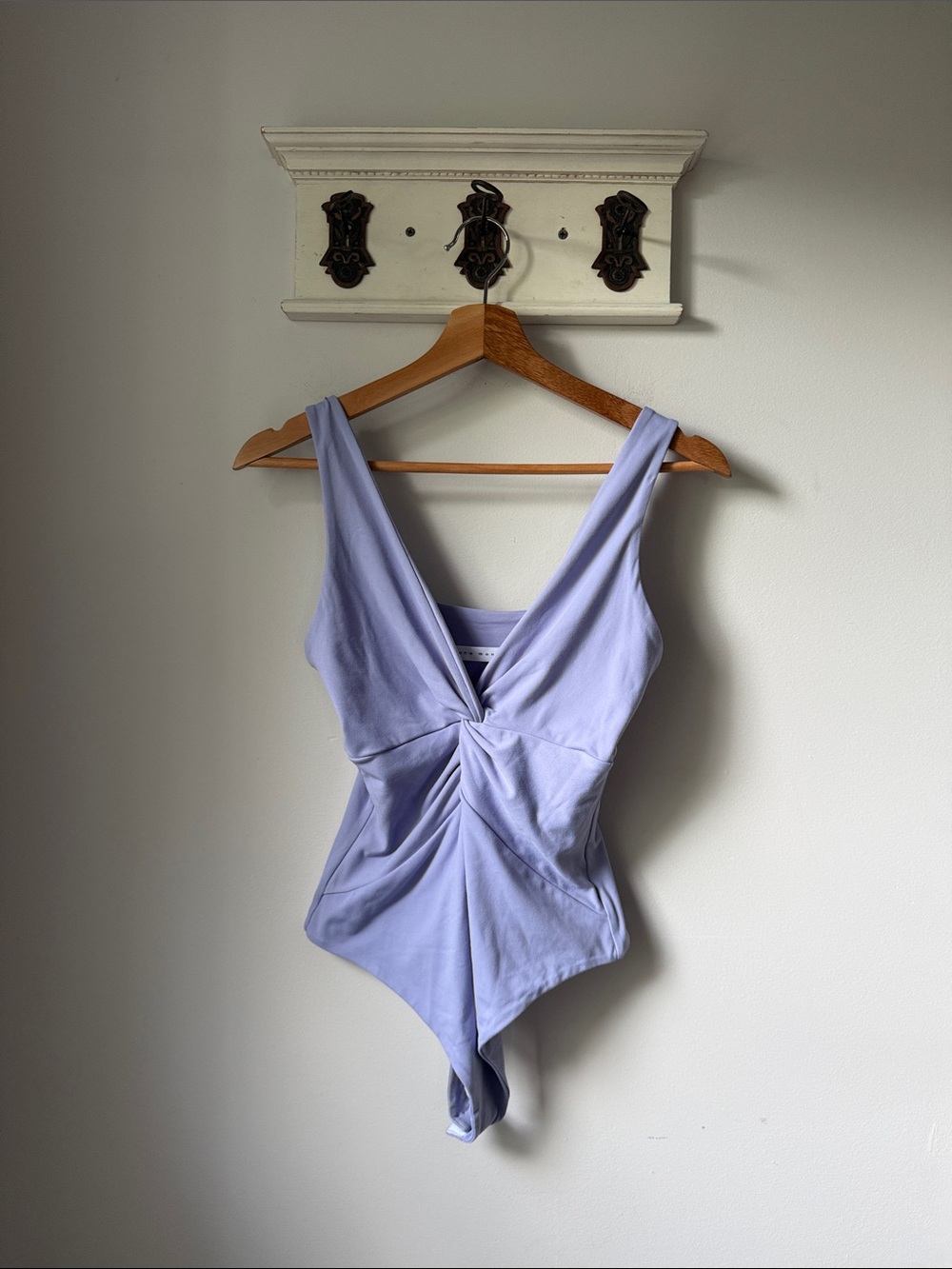 Susana Monaco Lavender Twist-Front Thong Bodysuit Casual Sculpt